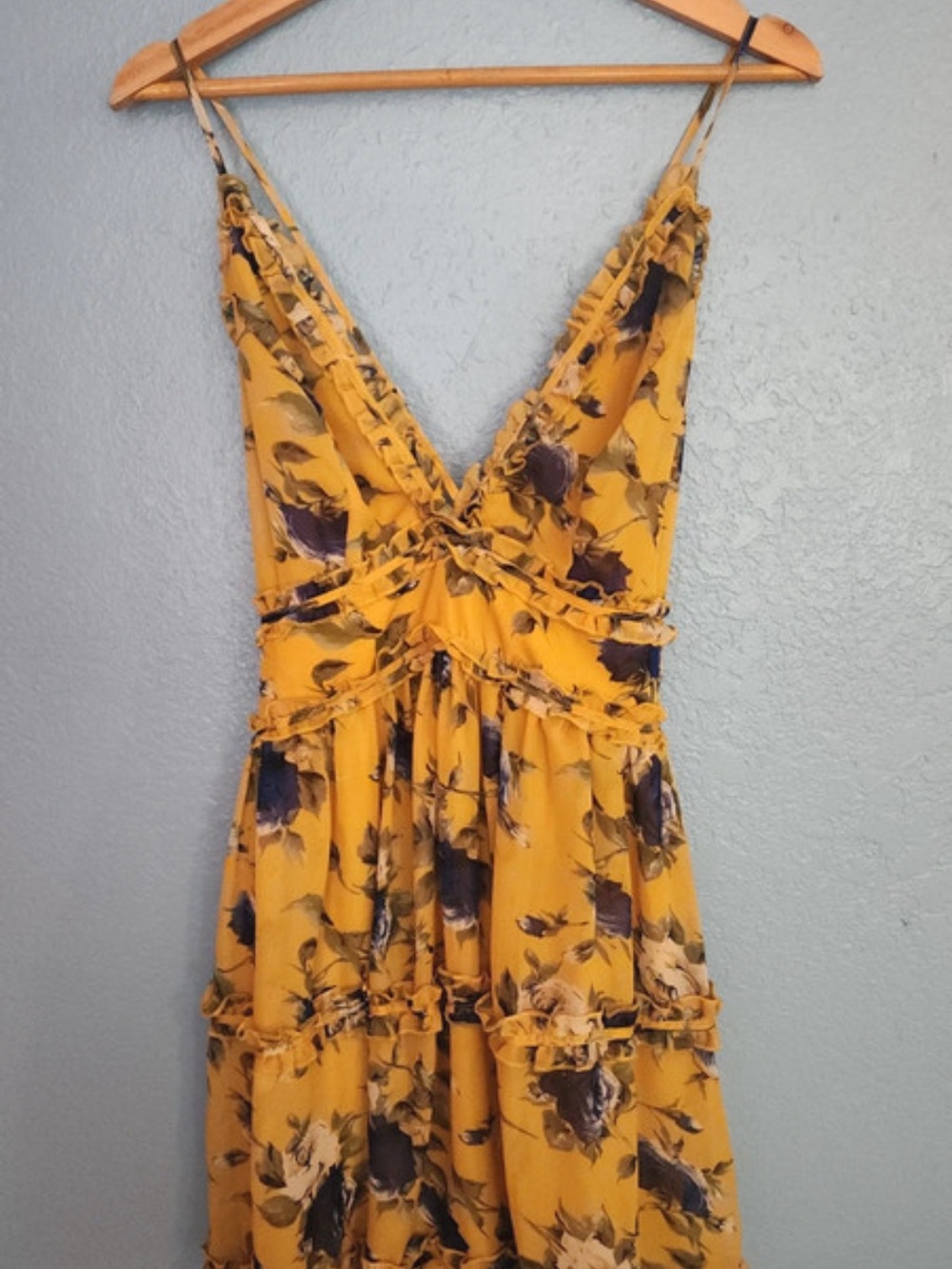 Yellow Floral Ruffle Sundress - Women